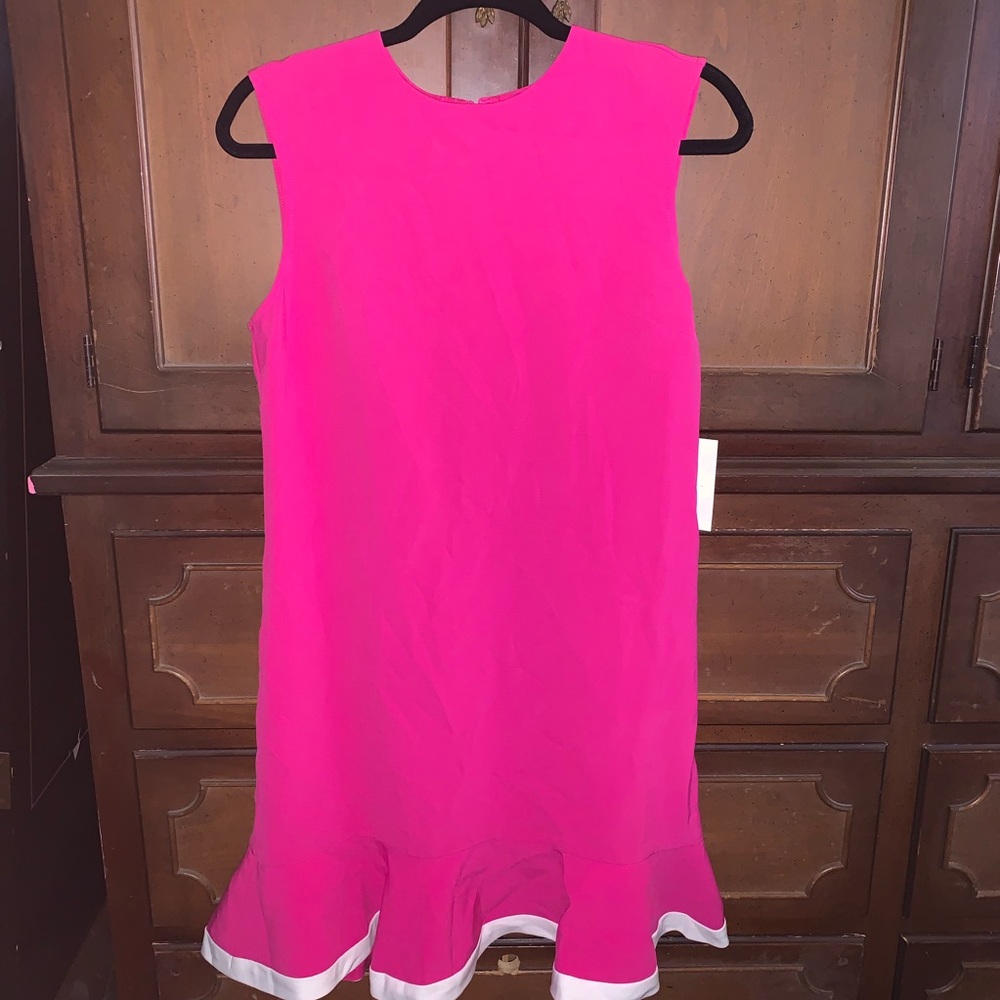 Hot pink Victoria Beckham ruffled dress